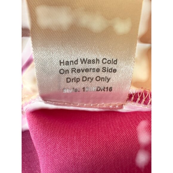 Choosy Size 10 Two-Tone Rose Red Pink Pale Pink Draped Dress - Picture 12 of 13